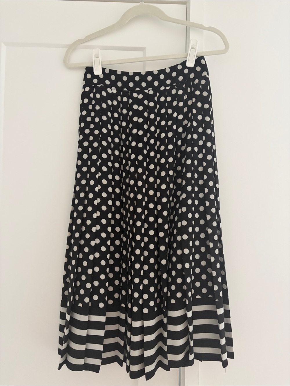 Kate Spade Black and White Polka Dot Midi Skirt